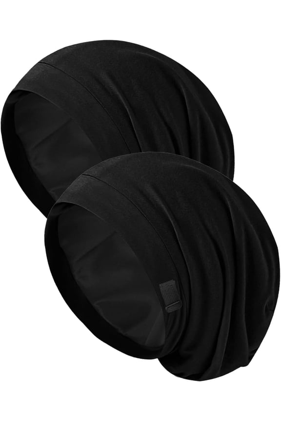 Silk Bonnet for Sleeping Women, Adjustable Silky Satin Lined Sleep Cap, Silk Hair Wrap Slouch Beanie Hat