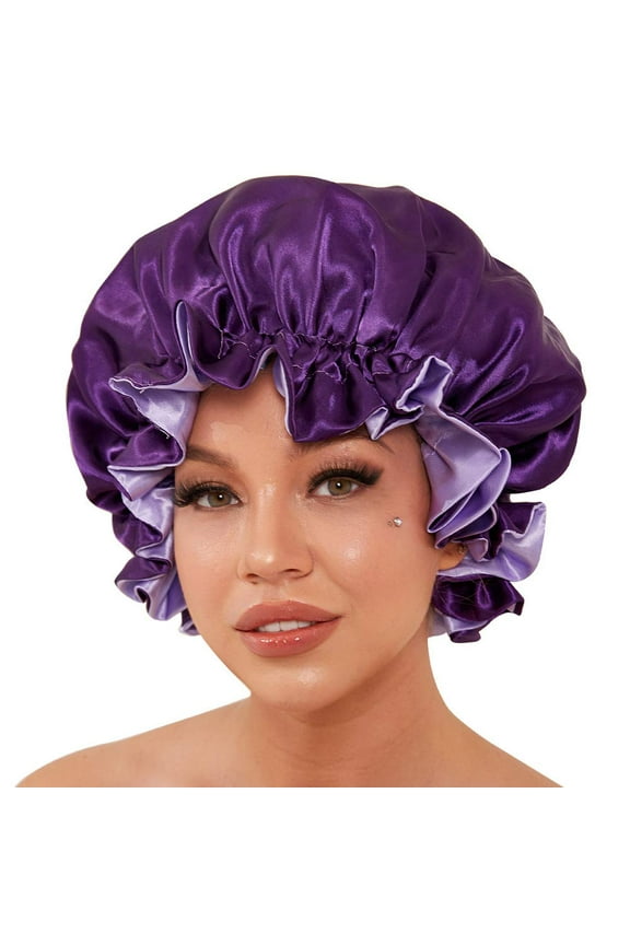 Silk Bonnets For Women,Double Layer Extra Large Satin Sleeping Cap With Elastic,Satin Bonnet For Curly Hair,Satin Cap For Natural Hair, Women Girl Sleeping Cap
