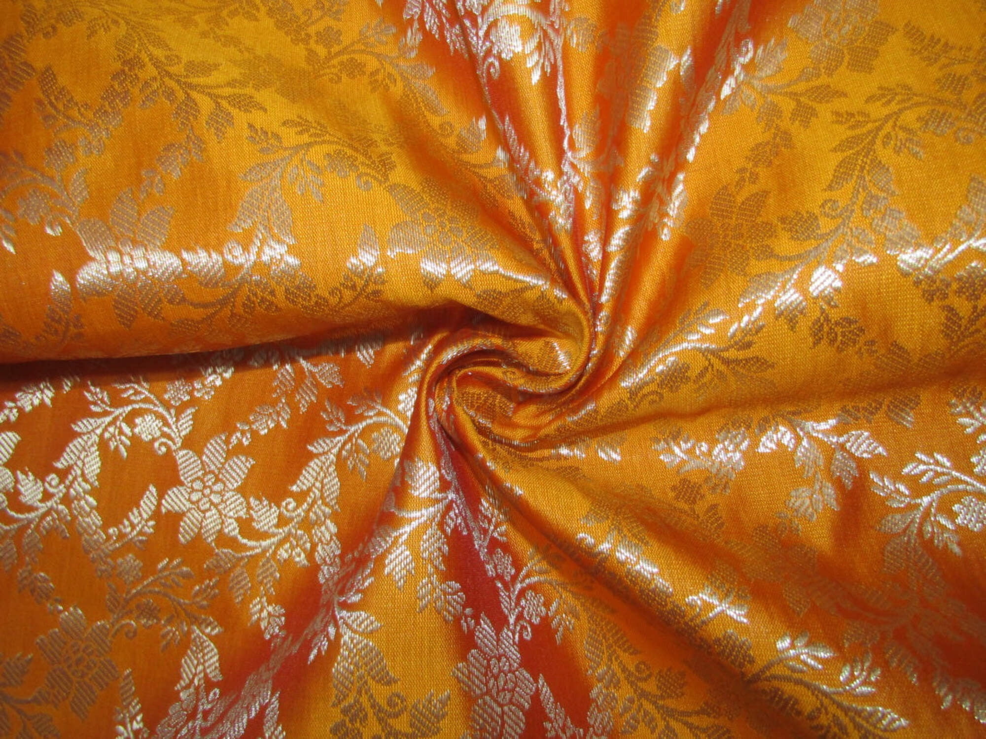 Orange Gold Silk Brocade 482 Fabric main image 0