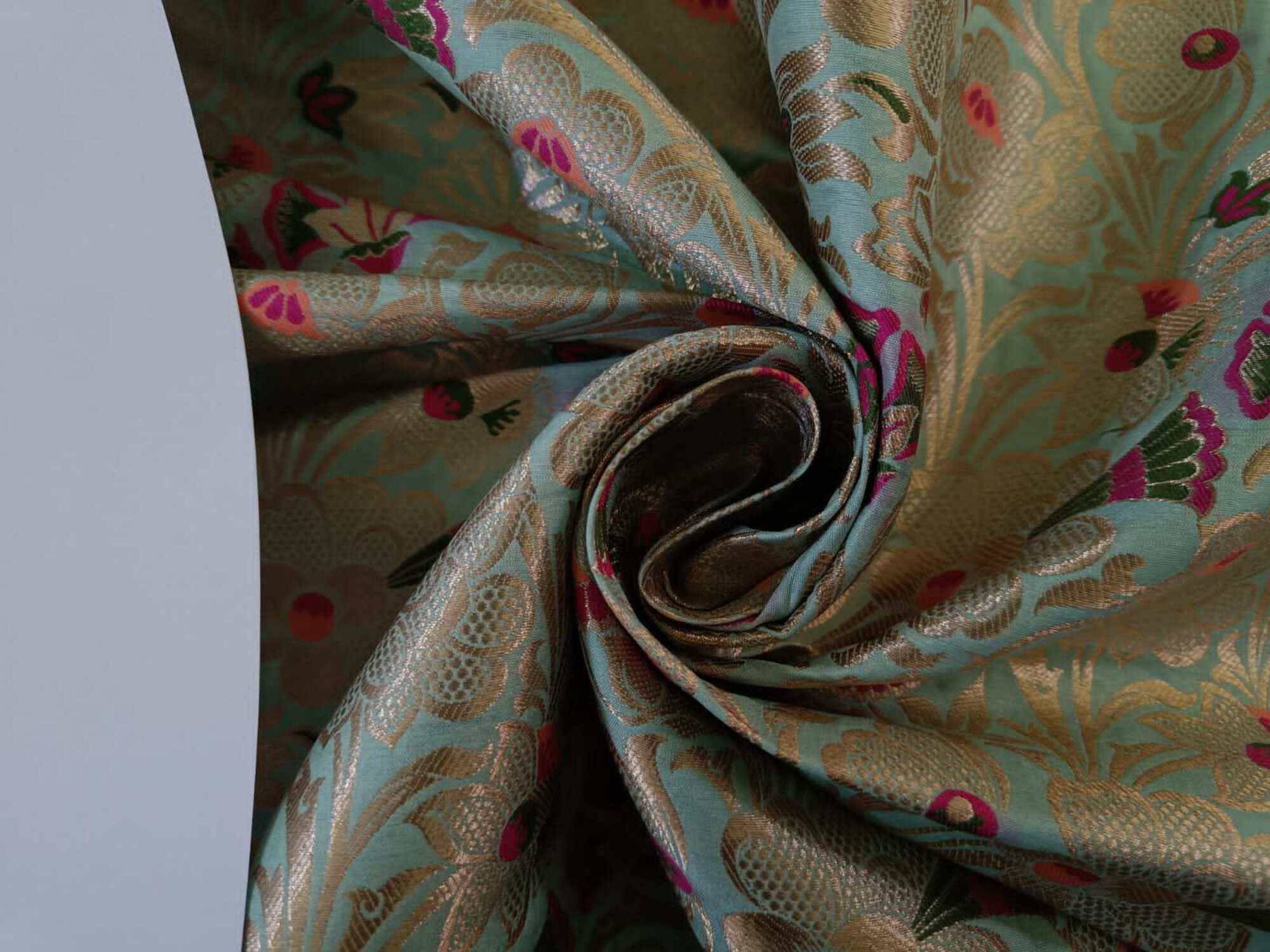 Maroon/Rose Pink Silk Brocade JV-1449 Fabric main image 0