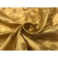 thumbnail image 1 of Silk Brocade fabric with Metallic gold circle motif Jacquard 44" wide available in 3 colors red wine, black and gold, 1 of 9