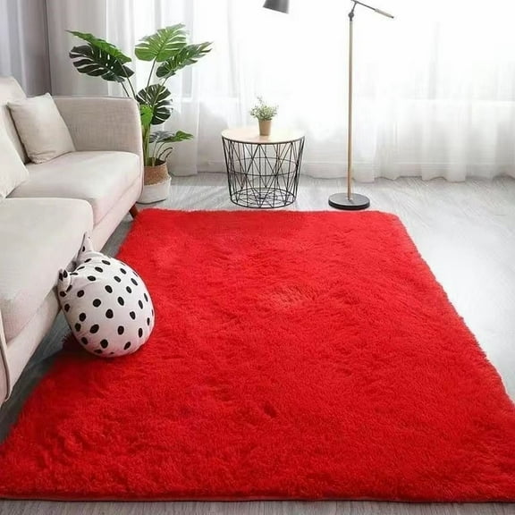 Silk Carpet In Red Polyester - 1 * Carpet