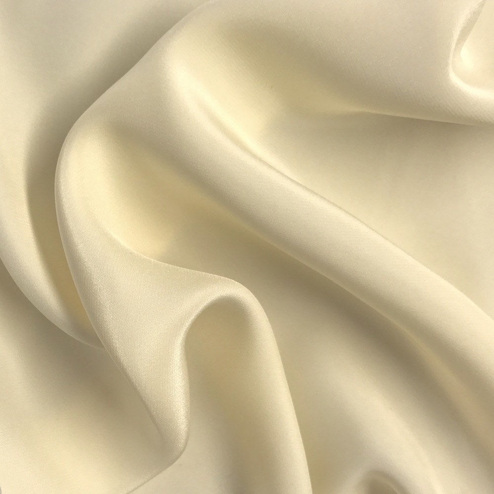 Silk Charmeuse Fabric 100% Silk Solid 44" wide 18 Momme Sold By the Yard Many Colors (Beige)