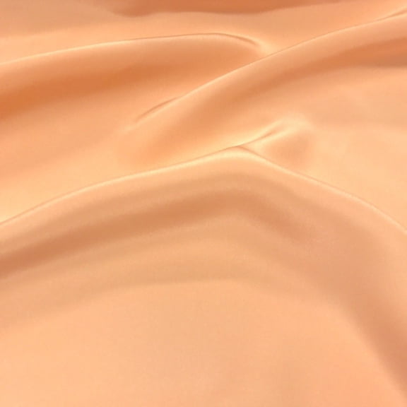 Silk Charmeuse Fabric 100% Silk Solid 44" wide 18 Momme Sold By the Yard Many Colors (Peach)