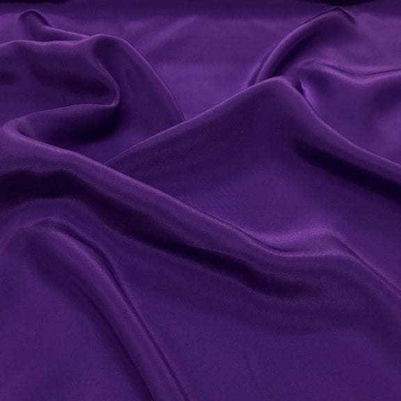Silk Charmeuse Fabric 100% Silk Solid 44" wide 18 Momme Sold By the Yard Many Colors (Purple)