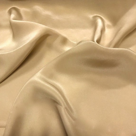 Silk Charmeuse Satin Fabric Soft Hypoallergenic Lightweight By The Yard For Sewing Shirts, Jackets, Pajamas, Bed Sheets, Tablecloths, & More - Taupe (10 Yards)
