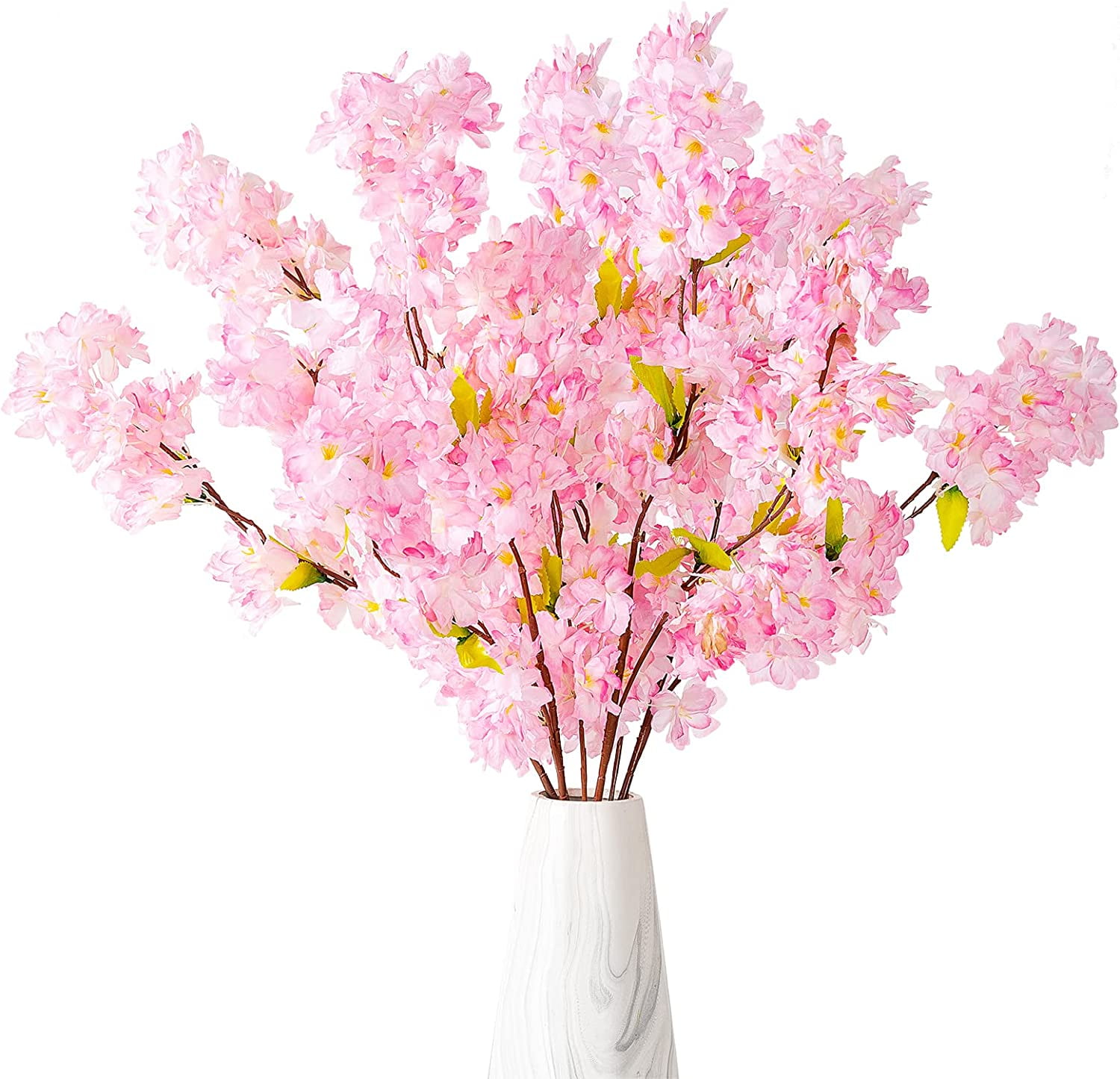 Silk Cherry Blossom Branches, 39.3in Artificial Cherry Blossom Tree Stems, Fake Plum Blossom Flowers Arrangement for Wedding Home Japanese Decor, Set of 3