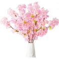 thumbnail image 1 of Silk Cherry Blossom Branches, 39.3in Artificial Cherry Blossom Tree Stems, Fake Plum Blossom Flowers Arrangement for Wedding Home Japanese Decor, Set of 3, 1 of 7