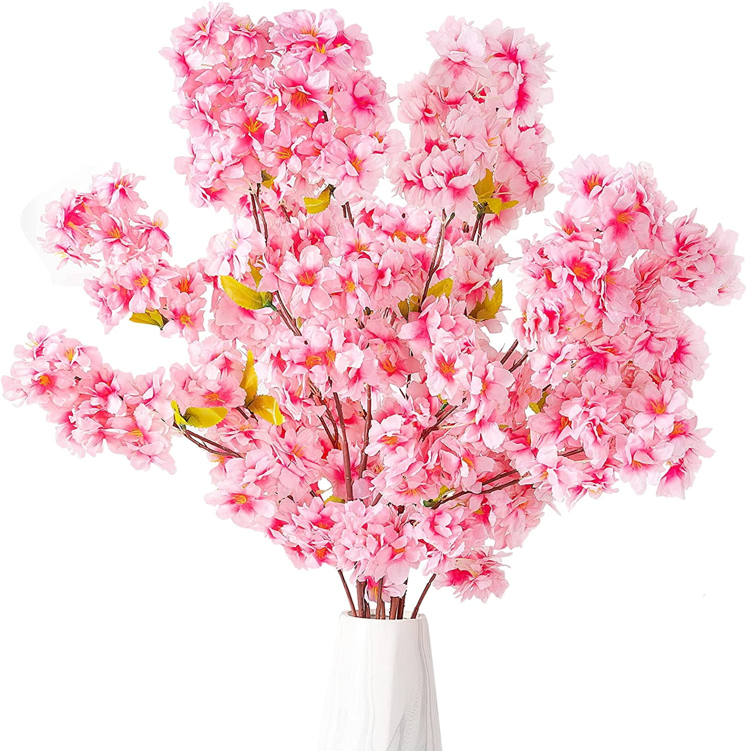 Silk Cherry Blossom Branches, 39.3in Artificial Cherry Blossom Tree Stems, Fake Plum Blossom Flowers Arrangement for Wedding Home Japanese Decor, Set of 3
