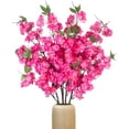 thumbnail image 1 of Silk Cherry Blossom Branches, 47in Artificial Cherry Blossom Long Stems Fake Vase Arrangements for Office, Hotel, Home,Spring Decoration, Set of 4 Bouquet,Vase Not Included(Orange), 1 of 5
