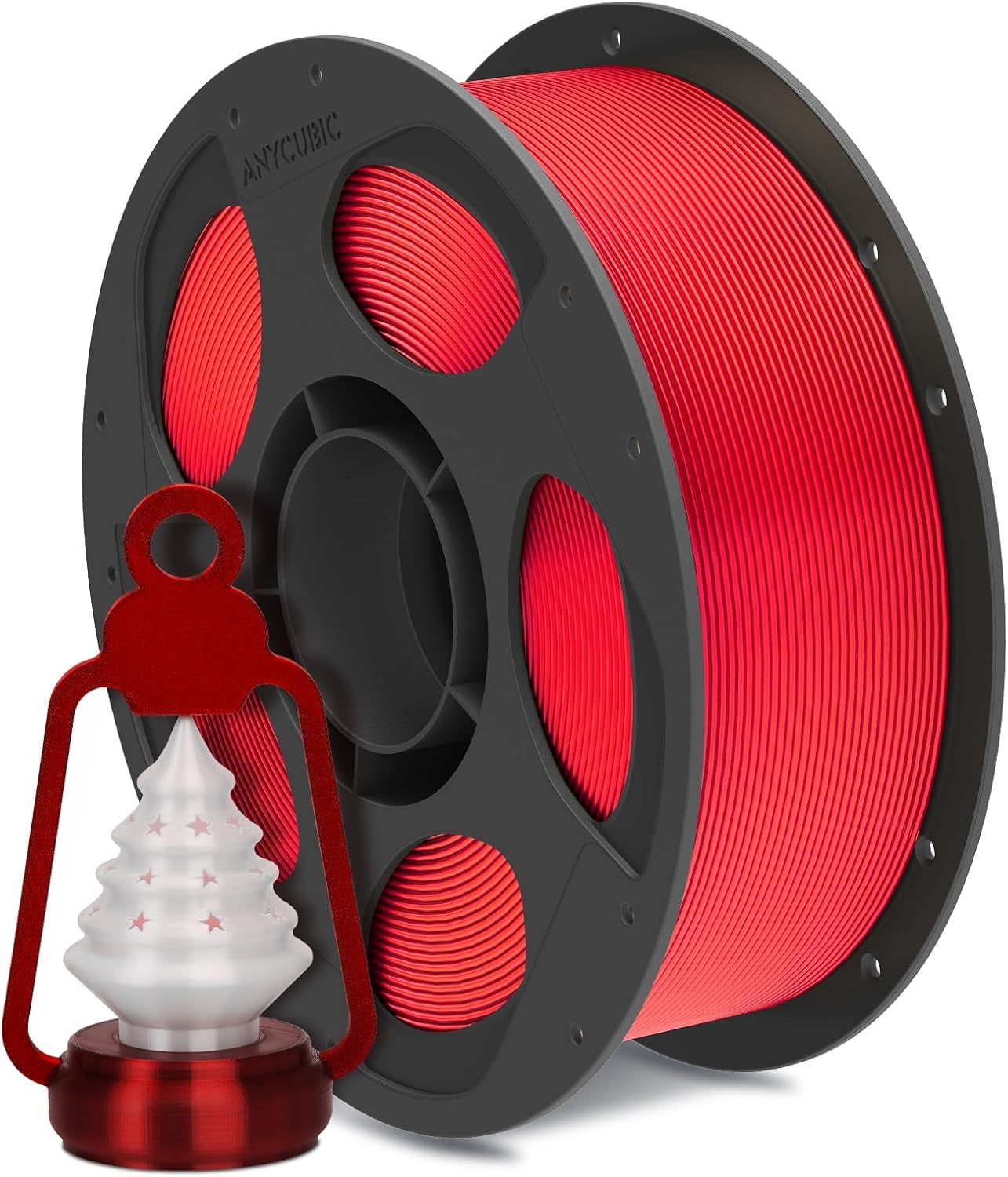 Silk Christmas Filament for Christmas Gifts and Decorations, Clog-Free Shiny 3D Printer PLA Filament 1.75mm Dimensional Accuracy +/- 0.02mm, 1KG Reusable Spool (2.2 lbs), Silk Christmas Red
