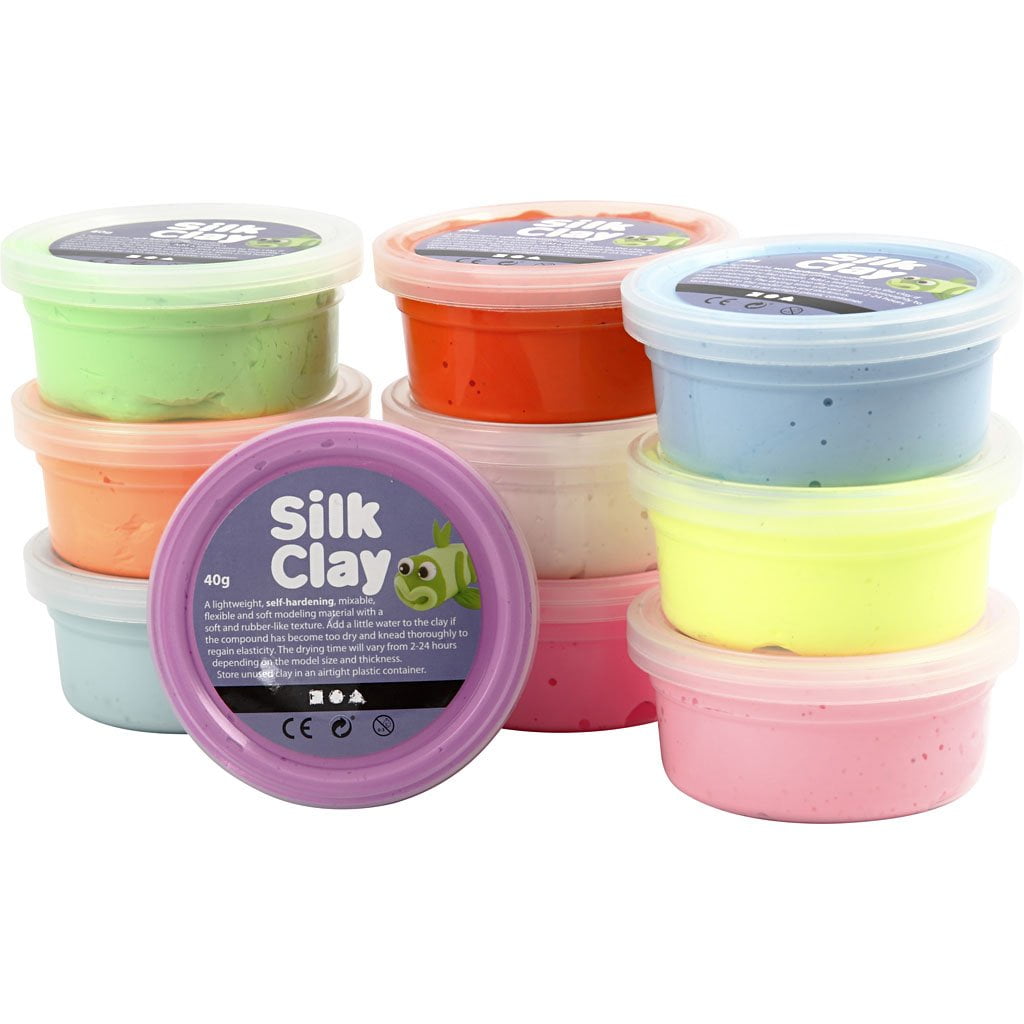 Amazon.co.jp: Creativ 10 x 40 g Silk Clay Assorted Colours