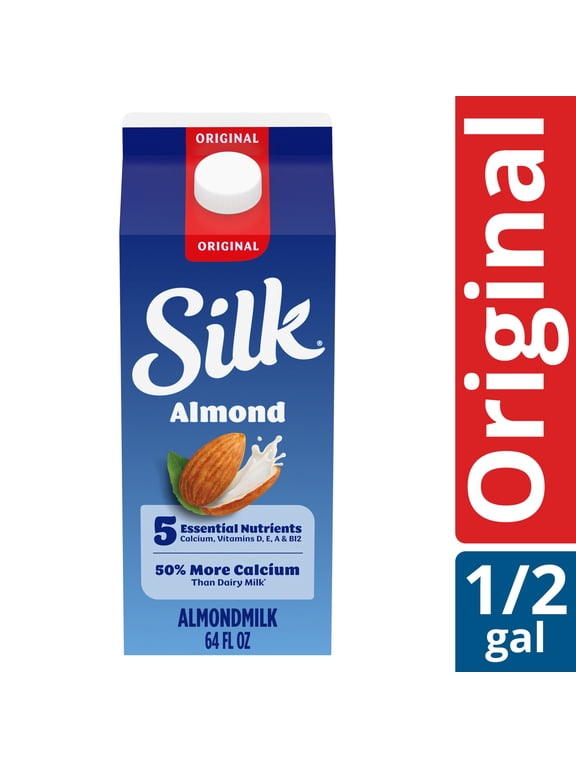 Dairy Free, Gluten Free, Original Almond Milk, Plant Based Milk, 64 fl oz Half Gallon