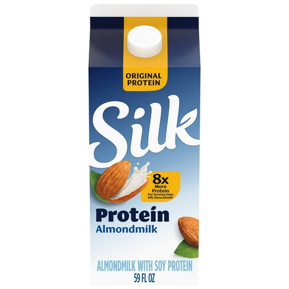 Silk Dairy Free, Gluten Free, Original Protein Almond Milk, 59 fl oz Carton