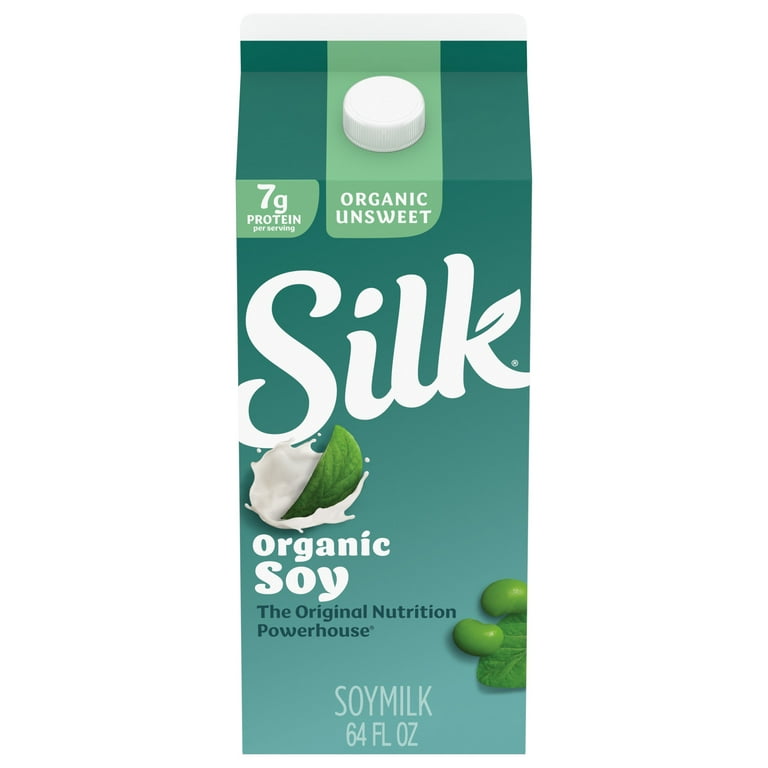 Silk Dairy Free, Gluten Free, Unsweet Organic Soy Milk, 64