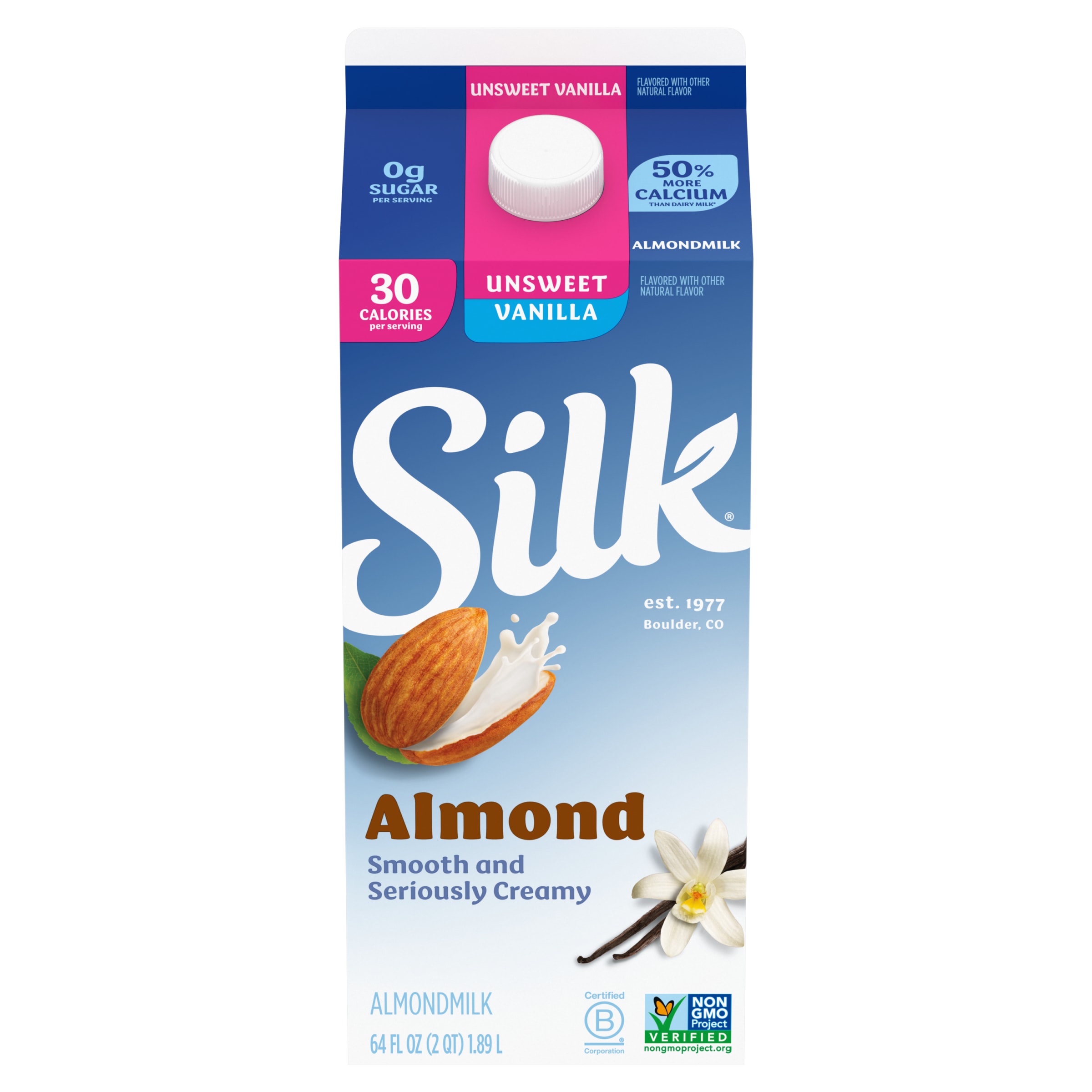 Great Value Original Unsweetened Almond Milk, Half Gallon, 64 fl oz