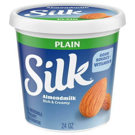 Silk Dairy Free, Plain Plant Based, Almond Milk Yogurt Alternative Tub, 24 oz