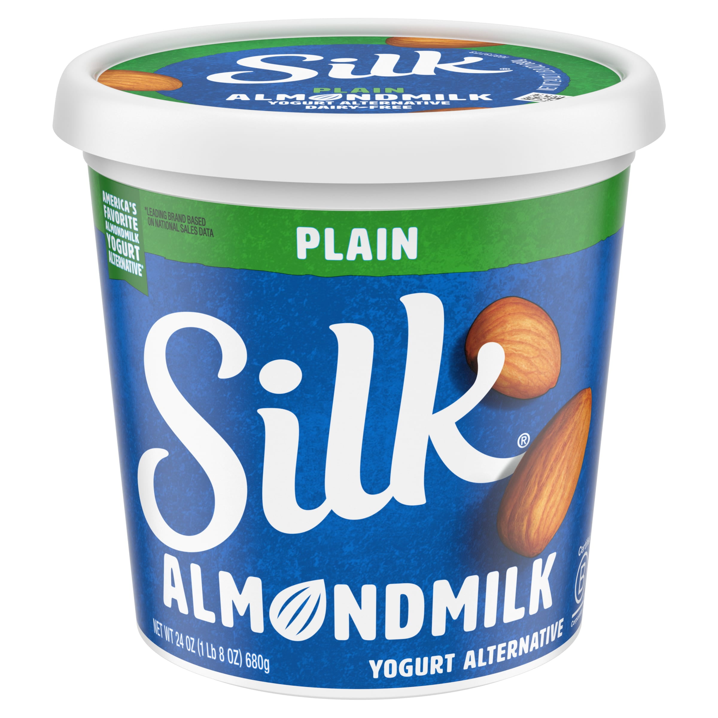Silk Dairy Free, Plain Plant Based, Almond Milk Yogurt Alternative Tub