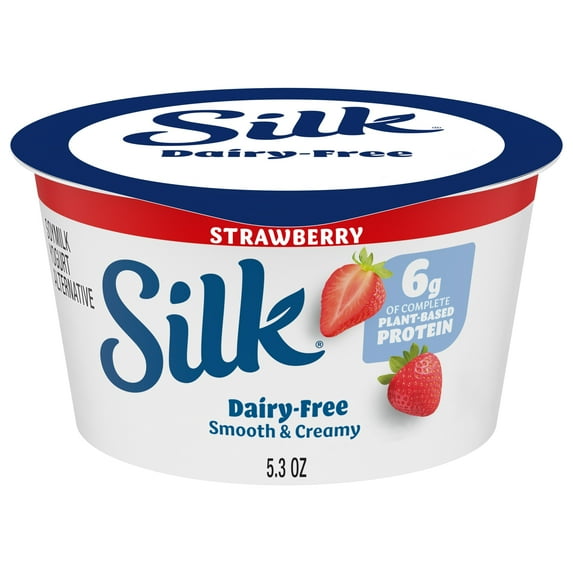 Silk Dairy Free, Strawberry Plant Based, Soy Milk Yogurt Alternative Container, 5.3 oz