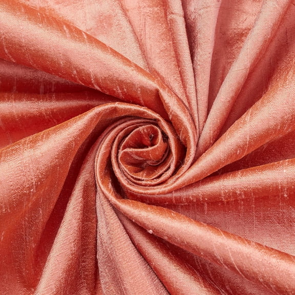 Silk Dupioni Fabric 45 Inch Woven Slubbed Pure Raw Natural Mulberry By The Yard & Wholesale - Gold / Pink (1 Yard)