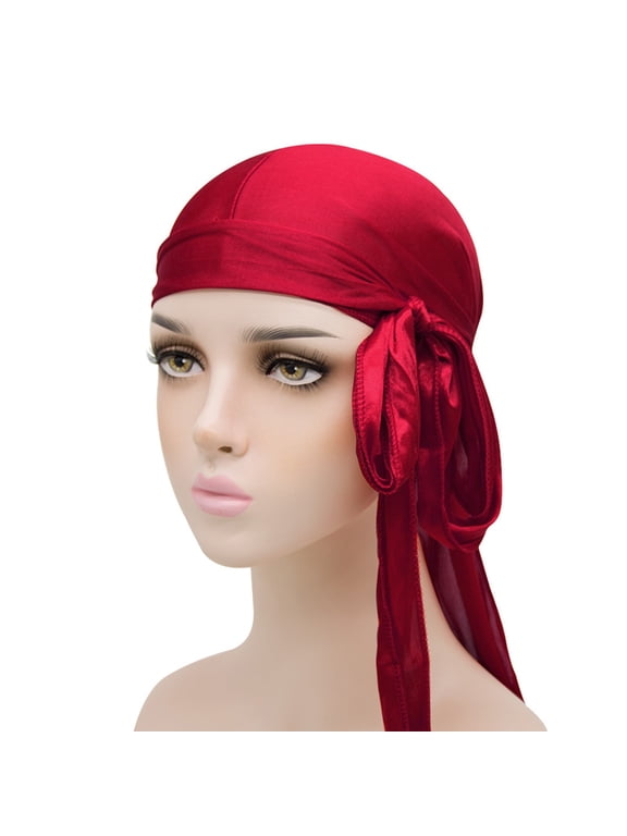 Silk Durag Bucket Hat For Braids Locs Men Women Headwrap Fashion Accessory, Wine