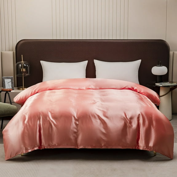 Silk Duvet Cover | Satin Quilt Cover with Hidden Zipper | Queen Size 68x90 Inches | Blue Black Burgundy Dark Green Champagne Gray Purple | Soft Bedding for Home Hotel Comfort