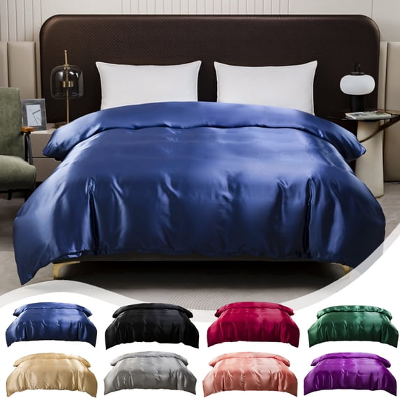 Silk Duvet Covers with Zipper Closure for A Luxurious Bedroom Upgrade, Soft and Breathable Bedding Set for Year-Round Comfort, Perfect for Master Suites and Guest Room Elegance Topliu