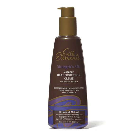 Silk Elements Heat Protection Creme, Anti-Frizz, Smoothing, Coconut Oil and Silk, Relaxed or Natural Hair