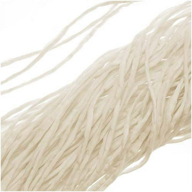 Silk Fabric String, 2mm Diameter, 42 Inches Long, 1 Strand, Ivory White