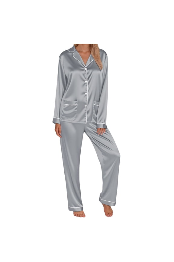 Silk Family Christmas Pajamas Matching Sets - Bestselling Christmas Pajamas Long Sleeve Button Down Loungewear