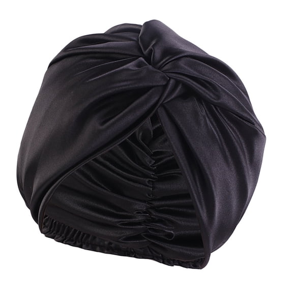 Silk Feel Nighttime Hair Protector Hair Bonnet Twisted Design Elegant Double Layer Sleep Caps Moisture Wicking Bonnet