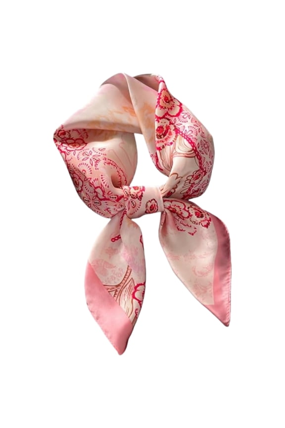 Silk Feeling Hair Scarf Bandanas for Women 27.5" Square Lightweight Satin Head Scarves Neck Sleeping Headscarf Wrap