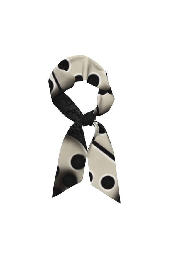 Silk Feeling Neck Scarf Head Women's Fashion Satin Scarfs for Bag Hair Scarves, Domino Stones Dominoes Dice Game
