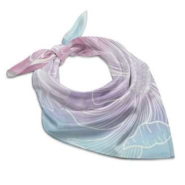 Silk Feeling Scarf Women's Scarf Floral Square Satin Head Scarf for Women 18"x18"