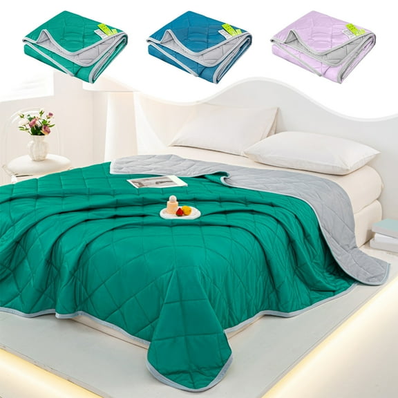 Silk Fiber Summer Comforter Cooling Bedding Lightweight Breathable Solid Color Non-Stick & Easy Care for Hot Sleepers & Guest Room Comfort Topliu