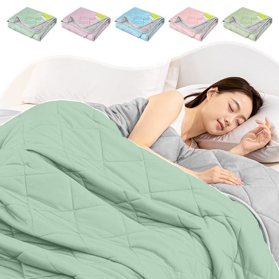 Silk Fiber Summer Comforter, Cooling Lightweight Polyester Blanket for Bed and Sofa, Soft Breathable Solid Blue with Modern Embossed Design, Topliu