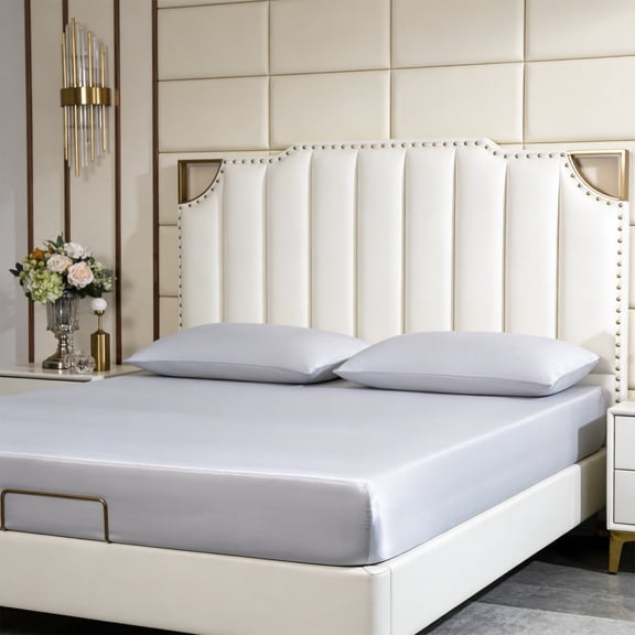 Silk Fitted Sheet, 150x200cm Ice Silk Mattress Cover, Deep Pocket Elastic Bedding, Resistant Washed Silk Bottom Sheet, Slipcover, SouMaox