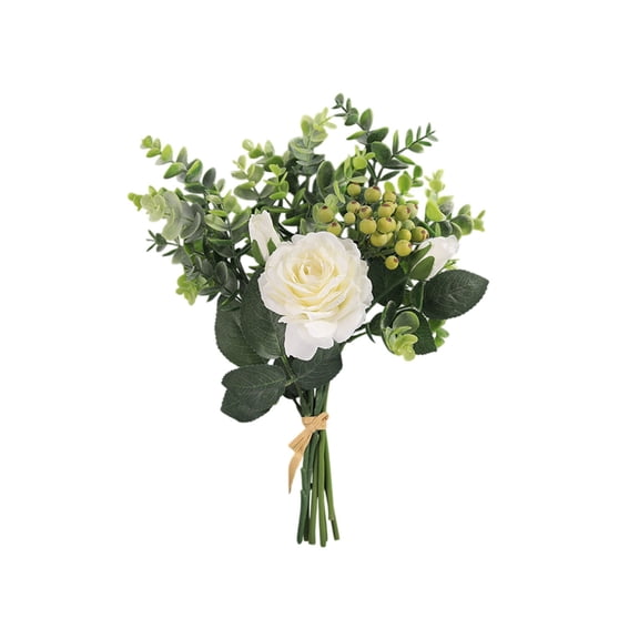 Silk Flower Arrangements Artificial Rose Bouquets with Hydrangea Stems for Wedding Ceremony Floor Decoration White Pink Yellow Green