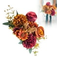 thumbnail image 1 of Silk Flower Arrangements Verdsylv Artificial Roses and Chrysanthemum Flowers, Realistic Silk Floral Arrangement for Wedding Centerpiece Home Table Decor, Classic Mix, Mixed Flower Bouquet, Orange, 1 of 10
