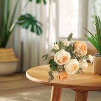 Silk Flower Bouquet for Wedding & Bridal Decor - 12.5 Inch Artificial Silk Flowers Bouquet for Centerpieces, Valentines, Home & Party Decorations