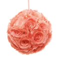 thumbnail image 1 of Silk Flower Kissing Balls Wedding Centerpiece, 10-Inch, Coral, 1 of 1