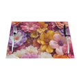 Silk Flower PVC meal mat, dining table mat PVC washable woven vinyl