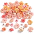 thumbnail image 1 of Silk Flowers Artificial Flowers 20 Pcs Faux Flowers Heads Bulk Fake Rose Daisy Peony for Wedding Bridal Bouquets, Baby Shower, Floral Arrangement, Table Centerpieces, Hair Decoration, Orange, 1 of 8