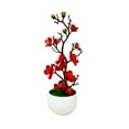 thumbnail image 1 of Silk Flowers Flower With Vase Potted Arrangement For Home Wedding Diy Living Room Party Garden Decoration Red Desktop Ornament Home Decor, 1 of 7