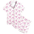 thumbnail image 1 of Silk Girls Pajamas Set Valentines Day Pajamas Short Sleeve Bow Button Down Nightwear Boys Pajama 8-9 Years, 1 of 5
