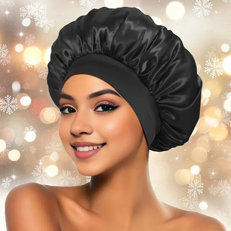 Silk Hair Bonnet with Wide Elastic Band, Sleepling Hair Wrap