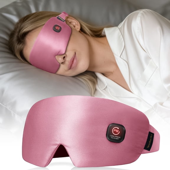 Silk Heated Eye Mask for Relaxation, Soft Warm Eye Compress for Dry Eyes and Sleep Comfort