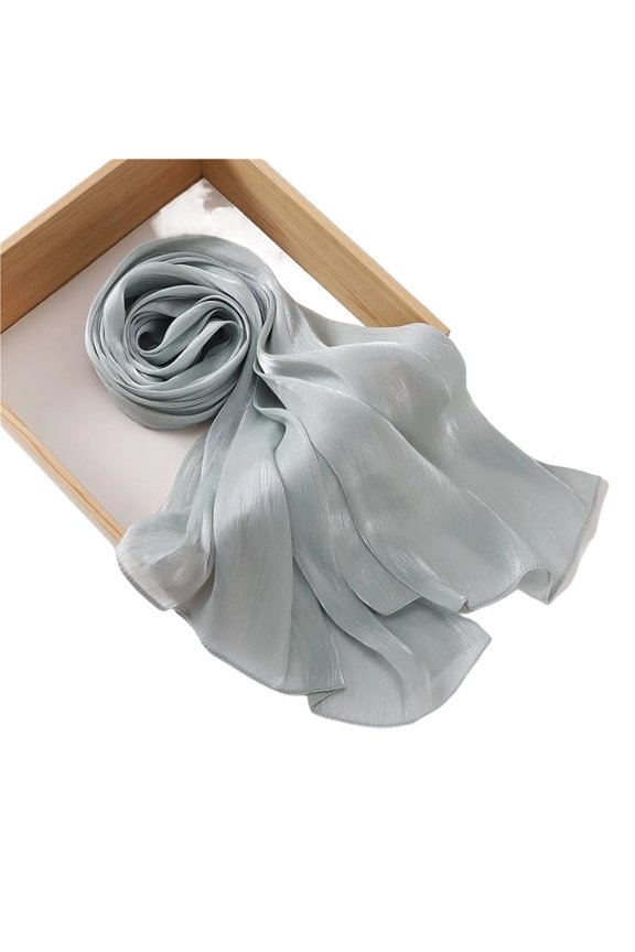 Silk Hijab Scarf Breathable Cool Island Satin Silk Veil Hijab Shiny Silk Shawl Women's Scarves Tippet
