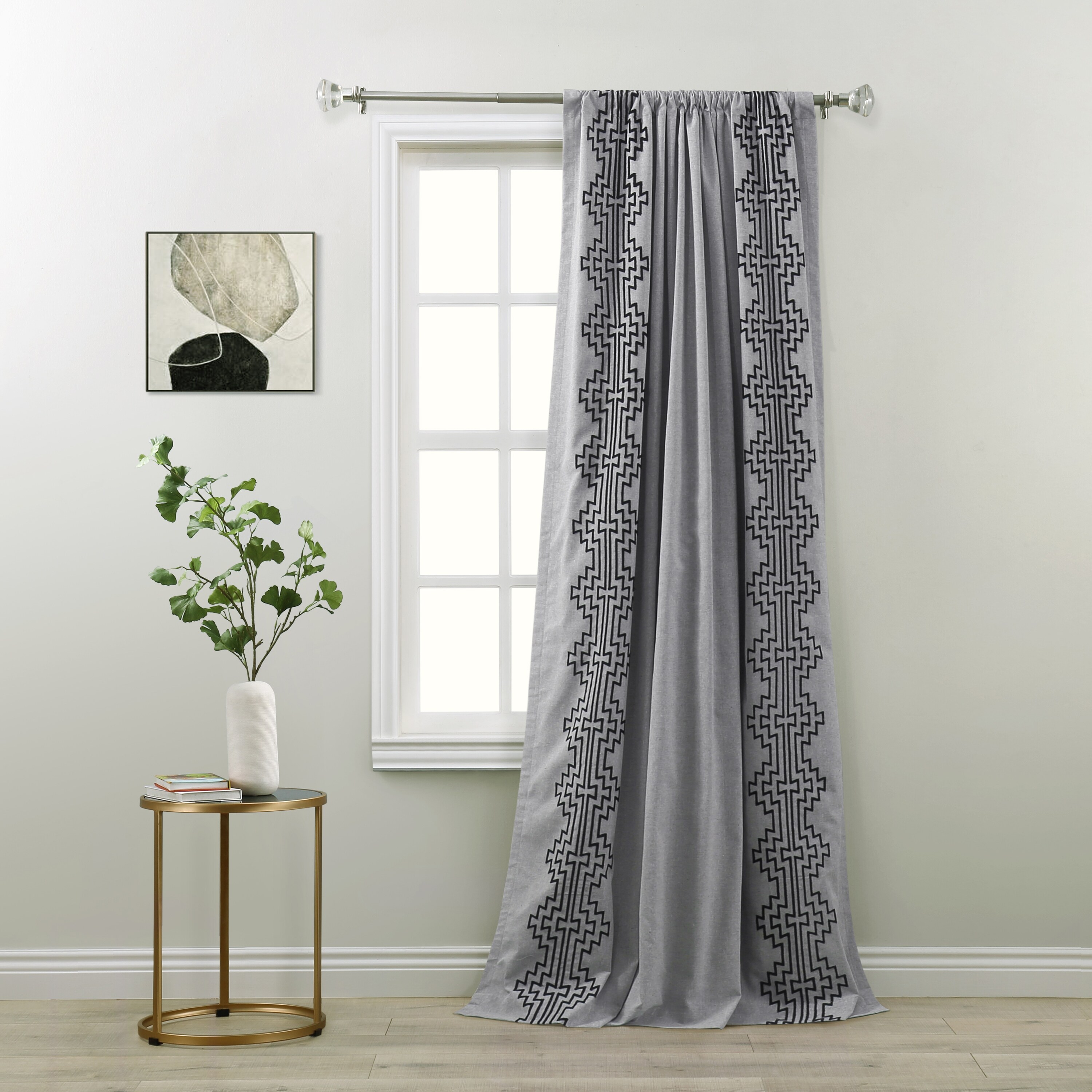 Silk Home, Inc. Larimer Blackout Rod Pocket Curtain, 1Panel Gray 52" x 84" 84 Inches
