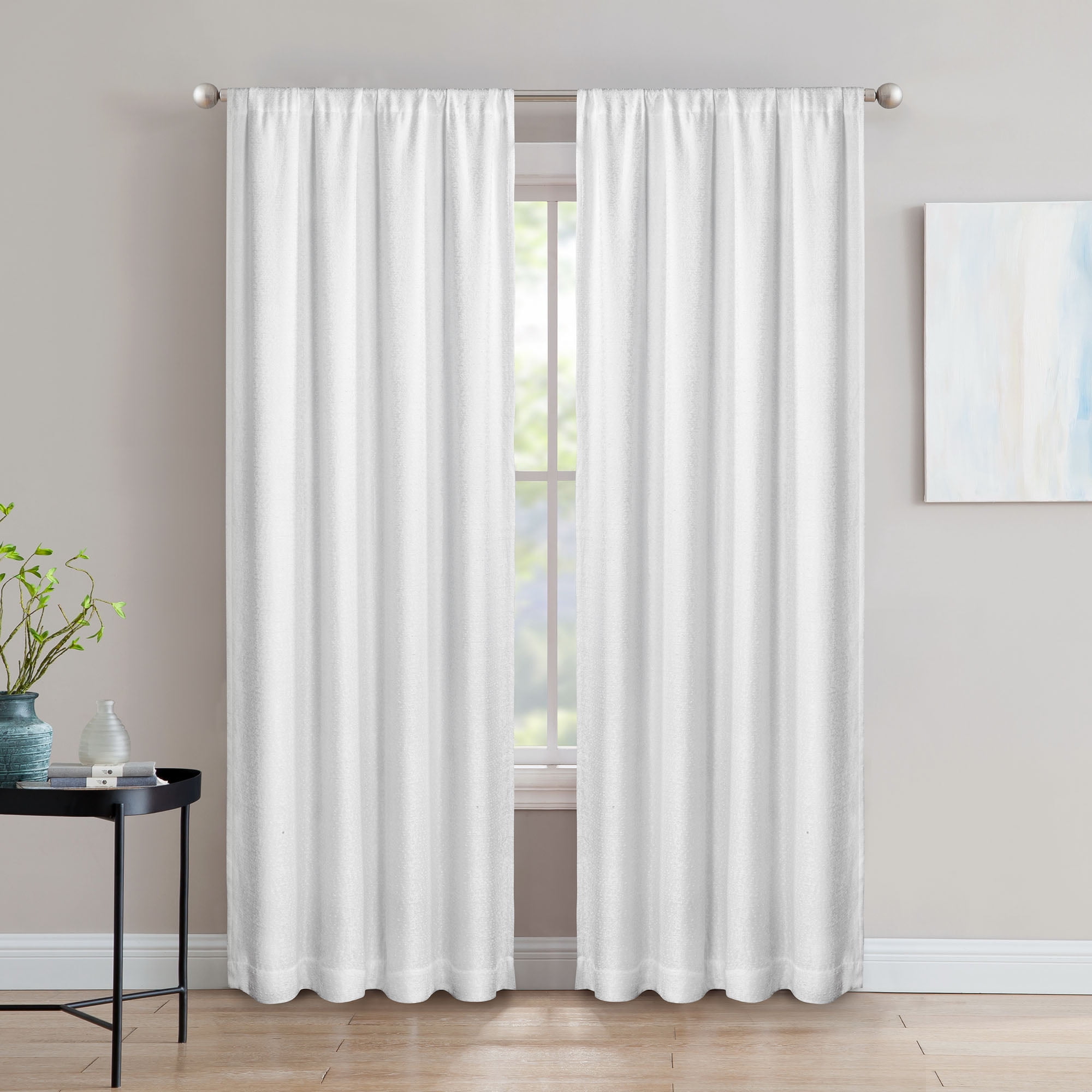 Silk+Home Light Filtering Rod Pocket Single Curtain Panel 52